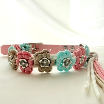 33.5cm - 39.5cm - Flower Knotted Dog Collar - Ready to Ship