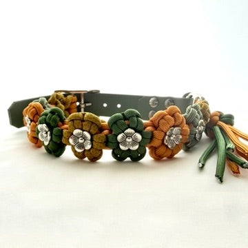 33.5cm - 39.5cm - Flower Knotted Dog Collar - Ready to Ship