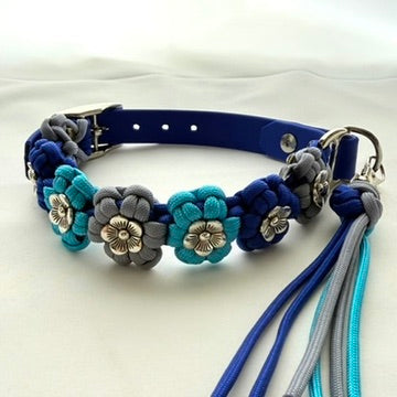 27.75cm - 33.5cm - Flower Knotted Dog Collar - Ready to Ship