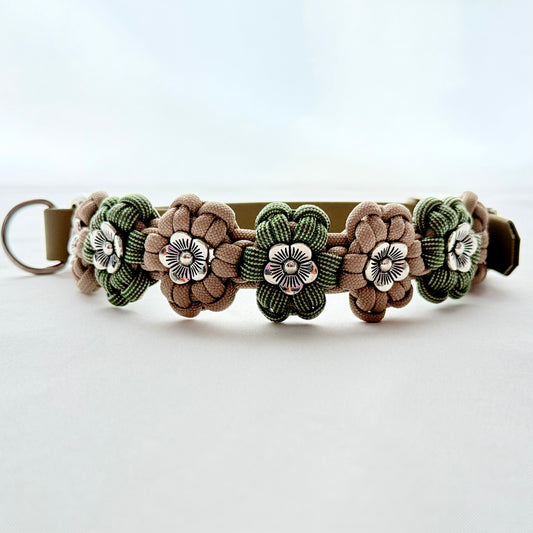 26.5cm - 33cm - Flower Knotted Dog Collar - Ready to Ship