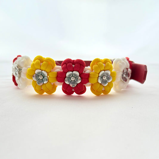 26cm - 33cm - Flower Knotted Dog Collar - Ready to Ship